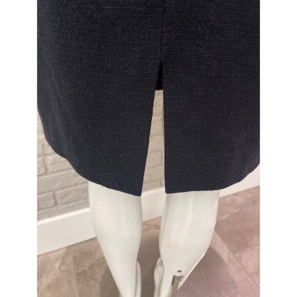 Antonio Melani Woman Navy Tweed Cowl Neck Dress With Sliver Hardware Size 4 - Picture 8 of 12